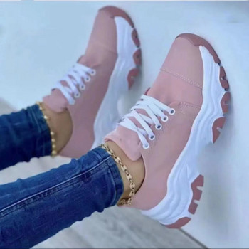 Γυναικεία νέα πάνινα πάνινα πάνινα παπούτσια Γυναικεία μόδα Βουλκανιζέ Παπούτσια Υψηλής ποιότητας Casual Παπούτσια Woman Walking Platform Plus Size 43