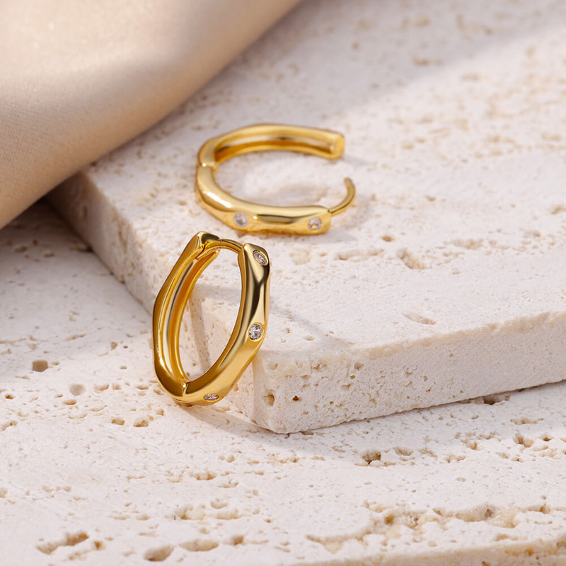 Elegantiški apvalūs auskarai moterims merginoms Prabangūs nerūdijančio plieno auskarai senoviniai vestuviniai sužadėtuvės Estetiškos papuošalų aretes