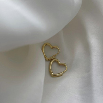 Απλό σχέδιο Ασημί Χρώμα Σκουλαρίκια με κρίκους καρδιάς για γυναίκες Νέα επώνυμη μάρκα δώρο vintage σκουλαρίκι με μανσέτα με τρύπημα στο αυτί