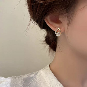 Μόδα σταυρωτά σκουλαρίκια για γυναίκες κορίτσια Κορεάτικο στυλ Κομψά κρυστάλλινα κοσμήματα δαχτυλίδια αυτιών Fishtail Γυναικεία σκουλαρίκια Δώρο
