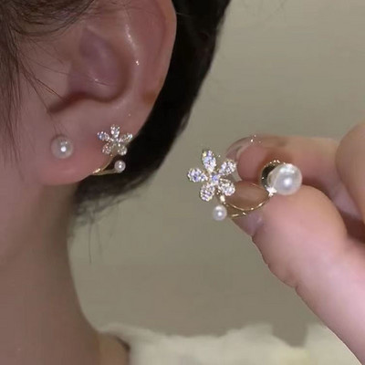 Modne križne naušnice za žene Djevojke Korejski stil Elegantni kristalni nakit Naušnice Riblji rep Ženske naušnice Poklon
