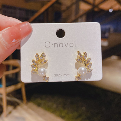 Modne križne naušnice za žene Djevojke Korejski stil Elegantni kristalni nakit Naušnice Riblji rep Ženske naušnice Poklon