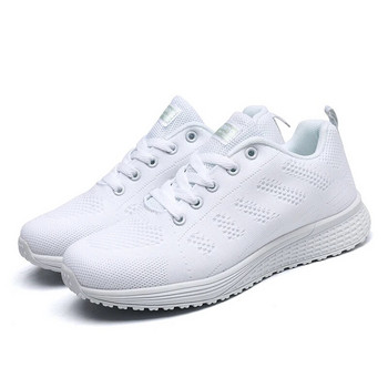 Γυναικεία Casual Παπούτσια Μόδα Breathable Walking Mesh FlatSneakers Λευκά γυναικεία υποδήματα