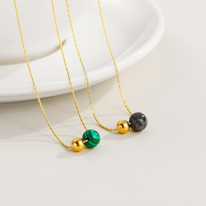 YACHAN minimālisma dabīgā akmens krelles nerūsējošā tērauda kaklarotas sievietēm vintage plānas ķēdes kakla aksesuāri rotaslietas