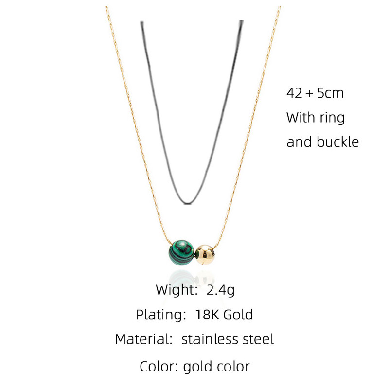 YACHAN minimālisma dabīgā akmens krelles nerūsējošā tērauda kaklarotas sievietēm vintage plānas ķēdes kakla aksesuāri rotaslietas