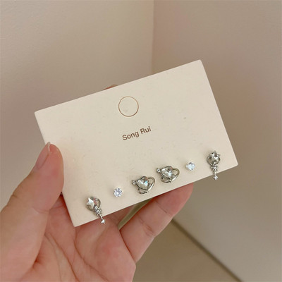 KADRUFI Fantastiline Haldjas Värviline Star Moon Stud Kõrvarõngaste Komplekt Naistele Y2K Roosa Lilla Läbipaistev Armas Kõrvarõngas Ehted Kingitus Brincos