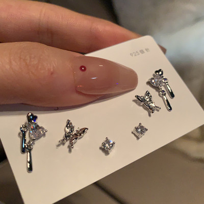 KADRUFI Fantastiline Haldjas Värviline Star Moon Stud Kõrvarõngaste Komplekt Naistele Y2K Roosa Lilla Läbipaistev Armas Kõrvarõngas Ehted Kingitus Brincos