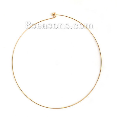 1 ΤΕΜ 304 Κολιέ τσόκερ γιακά από ανοξείδωτο ατσάλι Χρυσό/Ασημί Χρώμα Στρογγυλό με Αφαιρούμενο Καπάκι Μπάλας Χειροποίητο DIY κόσμημα