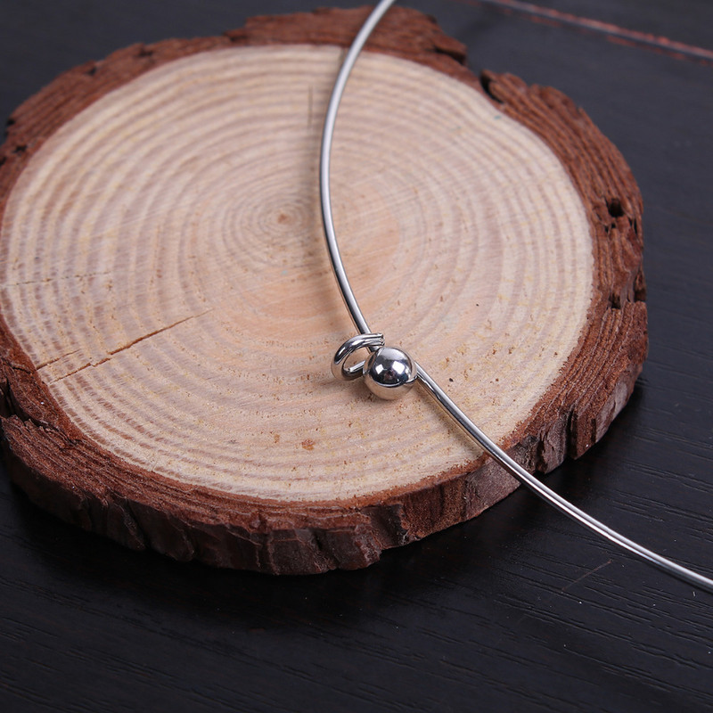 1 ΤΕΜ 304 Κολιέ τσόκερ γιακά από ανοξείδωτο ατσάλι Χρυσό/Ασημί Χρώμα Στρογγυλό με Αφαιρούμενο Καπάκι Μπάλας Χειροποίητο DIY κόσμημα