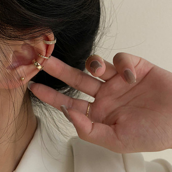 Деликатен циркон Сладки обеци с щипка Женска катарама Маншет за ухо Без пиърсинг Фалшиво хрущялно ухо за жени Модни бижута за 2022 г.