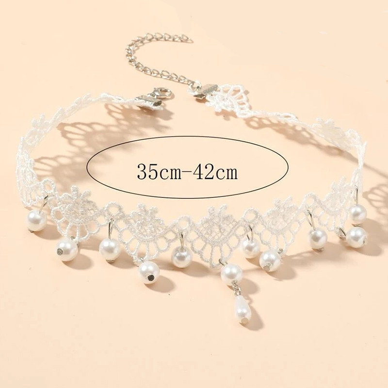 Klasszikus gótikus tetoválás csipke nyaklánc női címer gyöngy medál varázs nyakláncok Boho ékszer karácsonyi ajándék X079