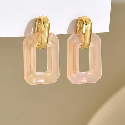 Vintage geometrijske metalik boje, akrilne Y2K naušnice s nitnama za žene Frost Spray Leather Earnail Style serʹgi ženskie