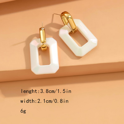 Vintage geometrijske metalik boje, akrilne Y2K naušnice s nitnama za žene Frost Spray Leather Earnail Style serʹgi ženskie