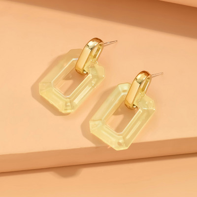 Vintage geometrijske metalik boje, akrilne Y2K naušnice s nitnama za žene Frost Spray Leather Earnail Style serʹgi ženskie