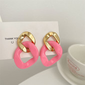 Blok boja Pretjerana geometrijska smola Akrilne bombonske naušnice Nova moda i elegantan osjećaj Jelly naušnice Nakit Pokloni za zabave