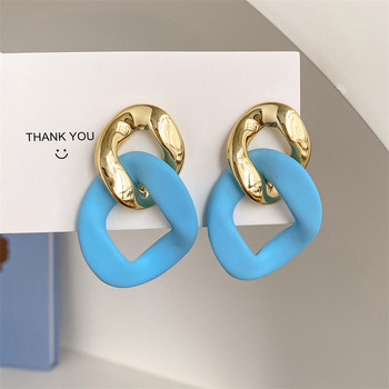 Color block Exaggerate Geometric Resin Acrylic Candy Earrings Νέα μόδα και κομψή αίσθηση Ζελέ σκουλαρίκια Δώρα για πάρτι κοσμημάτων