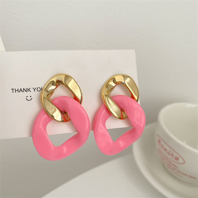 Blok boja Pretjerana geometrijska smola Akrilne bombonske naušnice Nova moda i elegantan osjećaj Jelly naušnice Nakit Pokloni za zabave