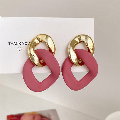 Blok boja Pretjerana geometrijska smola Akrilne bombonske naušnice Nova moda i elegantan osjećaj Jelly naušnice Nakit Pokloni za zabave