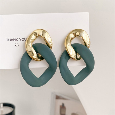 Blok boja Pretjerana geometrijska smola Akrilne bombonske naušnice Nova moda i elegantan osjećaj Jelly naušnice Nakit Pokloni za zabave