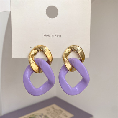 Blok boja Pretjerana geometrijska smola Akrilne bombonske naušnice Nova moda i elegantan osjećaj Jelly naušnice Nakit Pokloni za zabave