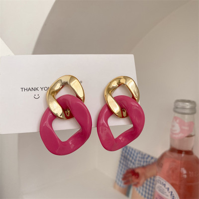 Blok boja Pretjerana geometrijska smola Akrilne bombonske naušnice Nova moda i elegantan osjećaj Jelly naušnice Nakit Pokloni za zabave