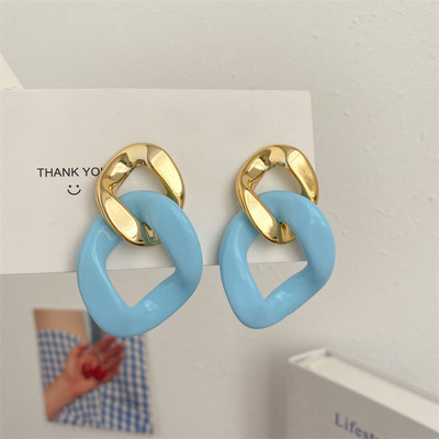 Blok boja Pretjerana geometrijska smola Akrilne bombonske naušnice Nova moda i elegantan osjećaj Jelly naušnice Nakit Pokloni za zabave