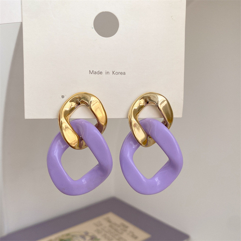 Blok boja Pretjerana geometrijska smola Akrilne bombonske naušnice Nova moda i elegantan osjećaj Jelly naušnice Nakit Pokloni za zabave