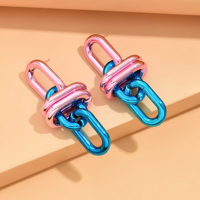 Vanad akrüülist geomeetrilise ketiga pikad rippuvad kõrvarõngad naistele 2023. aasta punk-metallist roheline rippuv kõrvarõngas Trendikas y2k ehted