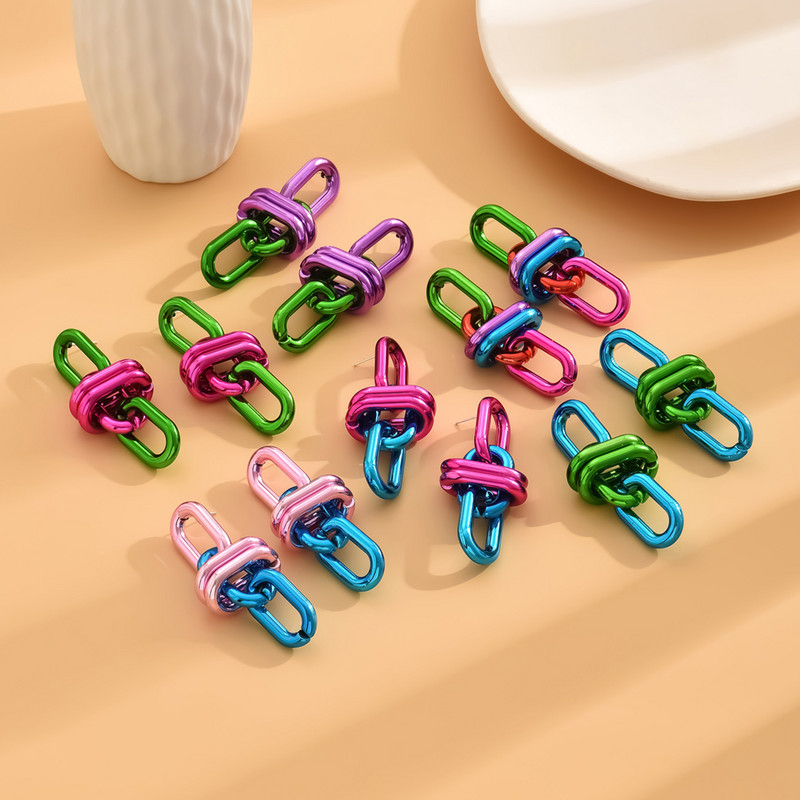 Vanad akrüülist geomeetrilise ketiga pikad rippuvad kõrvarõngad naistele 2023. aasta punk-metallist roheline rippuv kõrvarõngas Trendikas y2k ehted