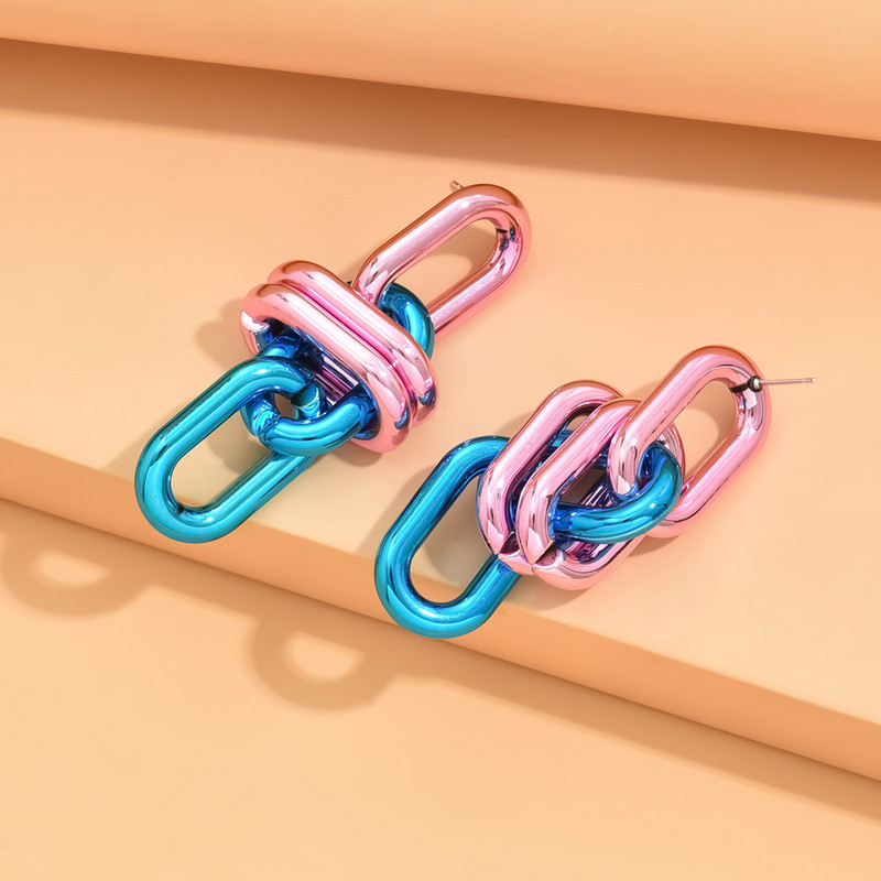 Vanad akrüülist geomeetrilise ketiga pikad rippuvad kõrvarõngad naistele 2023. aasta punk-metallist roheline rippuv kõrvarõngas Trendikas y2k ehted