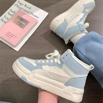 Бели маратонки на платформа Дамски спортни обувки Винтидж Ежедневни Вулканизирани Kawaii Lolita Harajuku Ученически ботуши Дамски равни обувки Нова тенденция