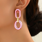 2023. gada piekaramie auskari ar kaklasiksnu Akrila saite Drop Auskari Moderni sveķu ģeometriski ķēdes kulonu auskari Jaunas modes sieviešu rotaslietas