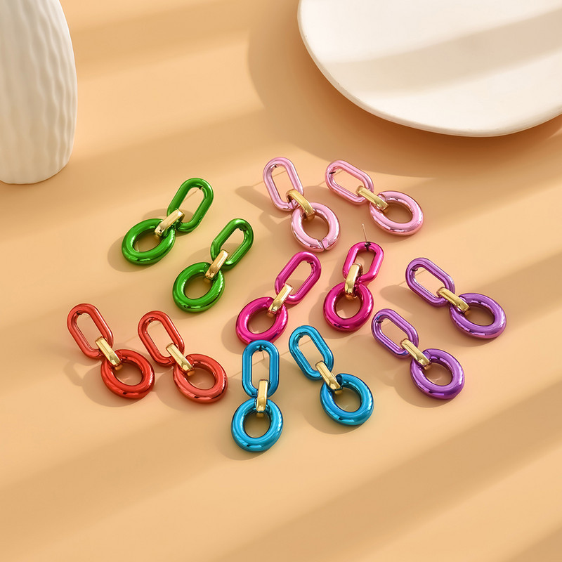 2023. gada piekaramie auskari ar kaklasiksnu Akrila saite Drop Auskari Moderni sveķu ģeometriski ķēdes kulonu auskari Jaunas modes sieviešu rotaslietas