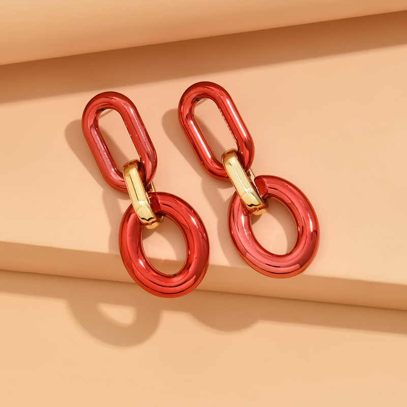 2023. gada piekaramie auskari ar kaklasiksnu Akrila saite Drop Auskari Moderni sveķu ģeometriski ķēdes kulonu auskari Jaunas modes sieviešu rotaslietas