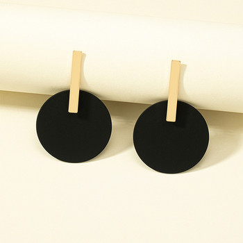 Геометрични кръгли висулки обеци за жени, Япония и Южна Корея INS. Семпли и стилни персонализирани обеци