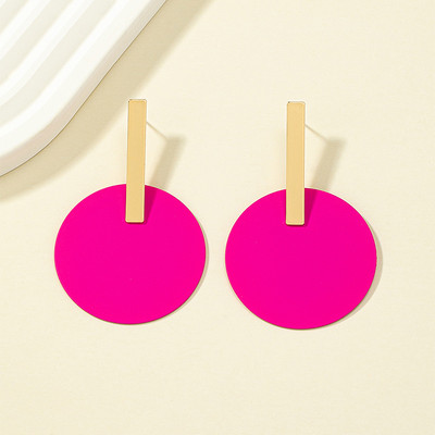 Geomeetrilised ümmargused ripatskõrvarõngad naistele, Jaapanile ja Lõuna-Koreale INS. Lihtsad ja stiilsed isikupärastatud kõrvarõngad