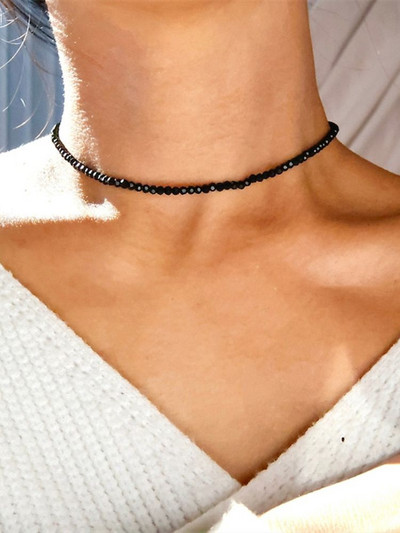 Modni brend Jednostavne crne perle Kratka ogrlica Ženski nakit Ženske ogrlice s ogrlicama Bijoux Femme Ženska ogrlica za zabavu 2023.