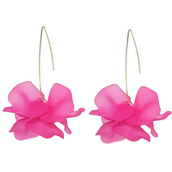 Розови цветни обеци с капки за жени Геометрия Сърце Листа Пеперуда Парти бижута Сладки момичета Обеци Празнични подаръци