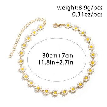 Kpop Flower Daisy Clavicle Chain Колие за жени Wed Summer Sweet Short Choker Fashion Statement Jewelry Gift Y2K Accessories