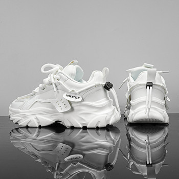 2024 Нова мода Мъжки бели маратонки Спортни ежедневни мъжки обувки с връзки Леки вулканизирани обувки Walking Zapatillas Hombre Male