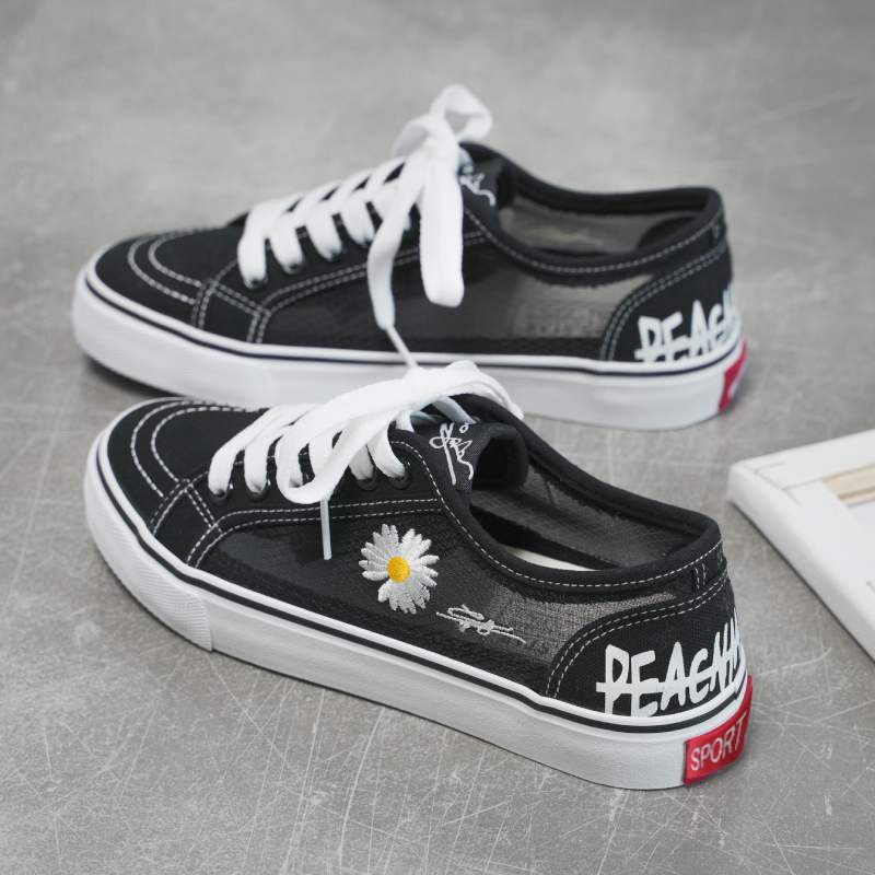 Suvine uus võrkpinnaga lameda põhjaga vabaajajalatsid Moodsad tossud Naiste kevad- ja sügisesed luksuslikud disainjalatsid