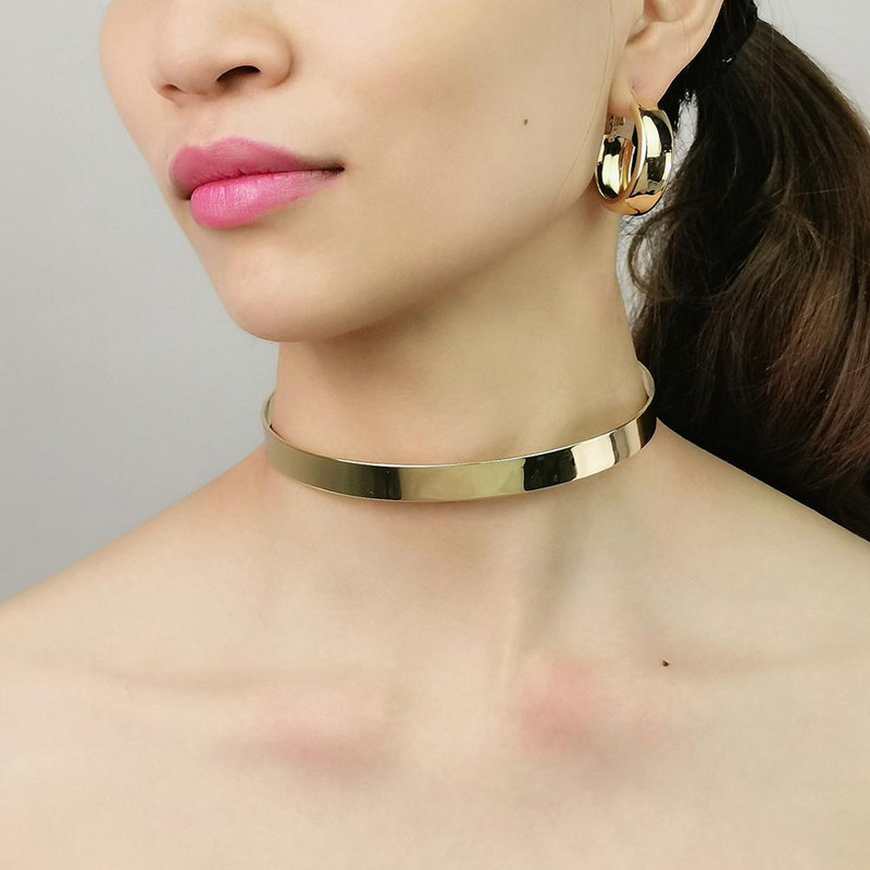 KDLUN 10MM Metal Torques Choker kaelakeed Lihtne manseti krae kaelakee Mood Vintage Ehted Minimalism Kingitus Peoaksessuaarid