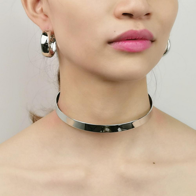KDLUN 10MM Metal Torques Choker kaelakeed Lihtne manseti krae kaelakee Mood Vintage Ehted Minimalism Kingitus Peoaksessuaarid