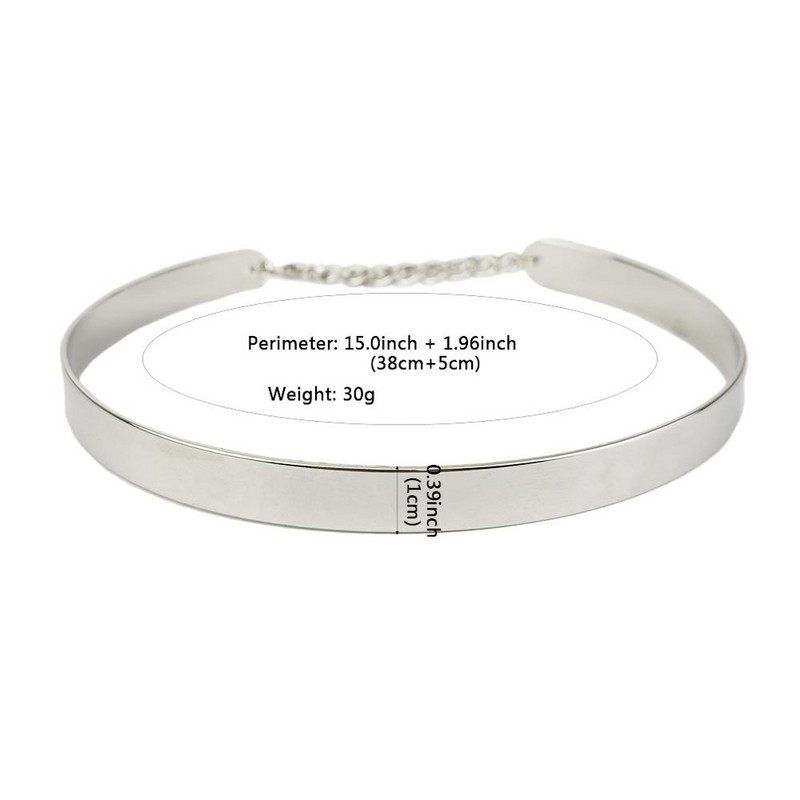 KDLUN 10MM Metal Torques Choker kaelakeed Lihtne manseti krae kaelakee Mood Vintage Ehted Minimalism Kingitus Peoaksessuaarid