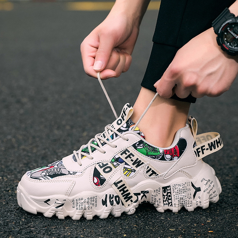 Meeste vulkaniseeritud kingad lõuend paksu põhjaga libisemiskindlad jalatsid mugavad hingavad rulajalatsid vabaaja platvormiga tossud