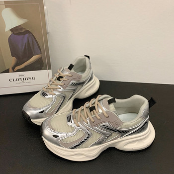 Дамски луксозни маратонки с дебела подметка Модни ежедневни обувки Маратонки за открито Дамски мрежести дишащи мъжки тенис вулканизирани обувки