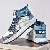 Meeste spordijalatsid Sügisüliõpilased Kõrge ülaosaga lauajalatsid Jooksu Meeste vabaaja stiil Madal sünteetiline nahk