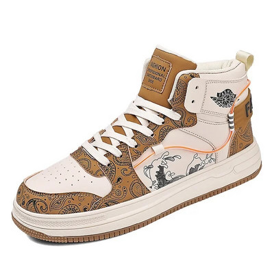 Meeste spordijalatsid Sügisüliõpilased Kõrge ülaosaga lauajalatsid Jooksu Meeste vabaaja stiil Madal sünteetiline nahk