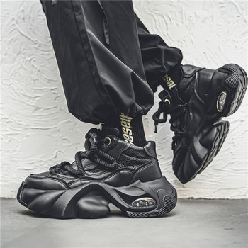 Chaopai Мъжки обувки 2024 Пролетен и есенен сезон Нови универсални ежедневни дебели подметки Корейски модни татко обувки