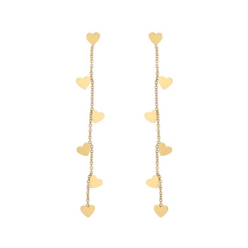 316L από ανοξείδωτο ατσάλι Νέα μόδα πολυτελή κοσμήματα Γλυκά Χαριτωμένα μακριά φούντα Dangle Love Heart Drop σκουλαρίκια για γυναίκες Δώρο ζευγάρια